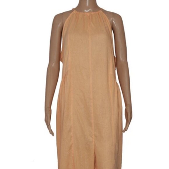 Free People Under The Sun Harem Romper Jumpsuit Peach M - Picture 3 of 5